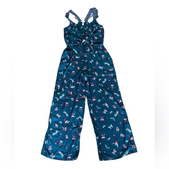Matilda Jane Evergreen Dream Ruffle Jumpsuit Floral Butterfly Womens Small NWT - Picture 5 of 13